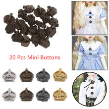 20Pcs Mini Button Buckle DIY Doll Clothes 5mm Metal Printed Buckles Crown/Lion Pattern Decor Buttons for Doll Clothing Sewing 2024 - buy cheap