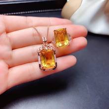 New Arrival Natural Real Citrine Jewelry set Natural And Real Citrine Set 925 sterling silver Fine jewelry 1pc ring,1pc Pendant 2024 - buy cheap