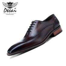 Men's Spring Autumn New British Style Shoes Men Business Dress Shoe Genuine Leather Lace-up Formal Leather Shoes EU Size 38-44 2024 - buy cheap