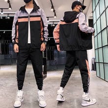 Hip Hop Tracksuit Set Men 2022 New Fashion Streetwear Sweatsuits Men 2 Piece Set Hoodies Sweatpants Mens Printed Track Suit Set 2024 - buy cheap