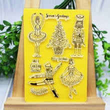 Dance girl and funny clown clear stamp DIY hand account transparent silicone scrapbook album greeting card decoration 2024 - buy cheap