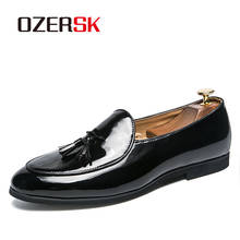 OZERSK Tassel Men Dress Shoes Men Formal Shoes Leather Luxury Fashion Wedding Shoes Men Business Casual Patent Leather Flats 2024 - buy cheap