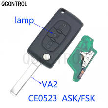 QCONTROL 3 кнопочный автомобильный фрикционовый чип для CITROEN C2 C3 C4 C5 Berlingo Picass ID46 CE0523 ASK/FSK 433 МГц VA2 Blade 2024 - купить недорого