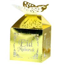 10Pcs Eid Mubarak Butterfly Favors Candy Boxes Ramadan Decor Kareem Gift Boxes Islamic Muslim Happy al-Fitr Eid Party Home Decor 2024 - buy cheap