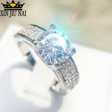 925 prata esterlina moda feminina anel de jóias branco cz cor de prata anéis de noivado anéis de casamento anéis de festa presente bulgária 2024 - compre barato