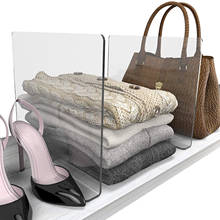 2PCS Acrylic Shelf Dividers Wardrobe Classification Transparent Storage Shelf Dividers Wardrobe Separator Rack 2024 - buy cheap