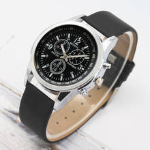 Três olho masculino relógios de quartzo relógio masculino azul cinto de vidro relógio de pulso presente pulseira de couro aço inoxidável dial relógio presente 2024 - compre barato