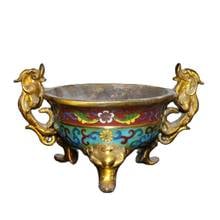 China Old Beijing Old Goods Seiko Pure Copper Cloisonne Ssangyong Incense Burner 2024 - buy cheap