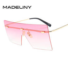 MADELINY Fashion Square Sunglasses Women Vintage Oversized Rimless Sun Glasses Mirror 2020 Brand Designer Eyewear UV400 MA342 2024 - buy cheap