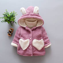 Autumn Baby Girls Wool Sweater Coats Children Infants Ear Hooded Velvet Children's Cute Coat Thick Outerwear Clothes Kid Clothes 2024 - buy cheap