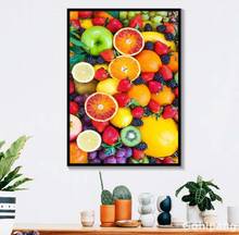 Arte de parede minimalista nórdico hd, arte de parede, vegetais, frutas, decoração de casa, imagens, comida saudável, pinturas em tela, modular, cozinha, posteres impressos 2024 - compre barato