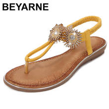 BEYARNE2020 new summer new women sandals women casual bohemian sandals fashion wild round head rhinestone flat beach sandals 2024 - buy cheap