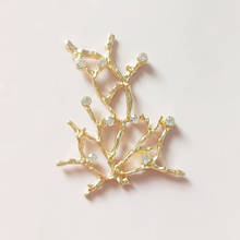 Strass de cristal de liga de metal fashion 34*43mm, pingente de conectores de ramo de ouro kc para fabricação de jóias com 10 peças 2024 - compre barato