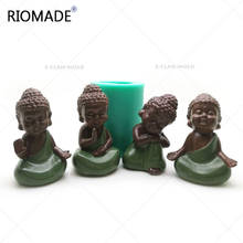 Moldes de silicona 3D de Buda, moldes hechos a mano para vela de jabón, herramientas de decoración de pasteles, Molde de resina para hornear postre de Chocolate S0485HS 2024 - compra barato