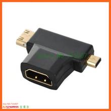 Совместимый с HDMI адаптер Micro Mini HDMI штекер-гнездо Кабельный разъем преобразователь для камеры Gopro Hero Micro HDMI 2024 - купить недорого