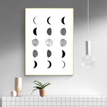 Плакаты без рамы, черно-белая луна, затмение, постеры в нордическом современном стиле, картины для гостиной 2024 - купить недорого