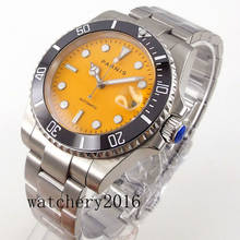 40mm PARNIS sapphire Orange dial Black Ceramic Bezel Sapphire Glass date Miyota 8215 Automatic movement Men's Watch 2024 - buy cheap