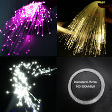 Extremo de Cable de fibra óptica de plástico, brillo de 0,75mm de diámetro, 100-300M/rollo de luz Led PMMA, bricolaje transparente para decoración de luz de techo LED de estrella 2024 - compra barato