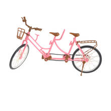 Alta qualidade de plástico bicicleta três-seat rosa destacável bicicleta ao ar livre brinquedos diy acessórios para a menina boneca brinquedo presente do miúdo 2024 - compre barato