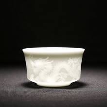 2 pçs/lote padrão Tigela de Chá Azul e branco da porcelana Xícara de Chá Artesanal Alívio Cerâmica Acessórios Teaware Único copo Drinkware 2024 - compre barato