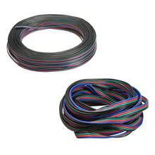 4 контактный провод удлинитель Соединительный кабель Шнур для светодиодной ленты RGB 3528 5050 разъем Красочные 5 м/10 м/20 м/50 м 2024 - купить недорого