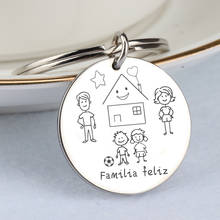 Stick Family Keychain Hand Stamped Stainless Steel Round Keychain For Family Member Gift Fashion Accessories 2024 - buy cheap