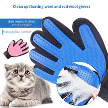 Luva de silicone para escovar gatos e cães após o banho, suprimentos de limpeza para massagear, tirar pelos de animais de estimação 2024 - compre barato