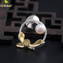 925 Sterling Silver Freshwater Pearls Lotus Brooch For Women Luxury Female Brooches Jewelry Suit Dress Sweater Accessories 2024 - buy cheap