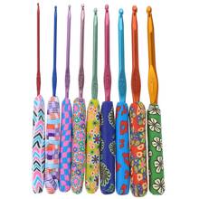 9pcs Multicolor Aluminum Crochet Hooks Set With Polymer Clay Handle Knitting Needles Kit Sweater Scarf Sewing Knitting Tools 2024 - buy cheap