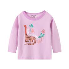 Camisa de algodão para crianças, camiseta para menino com manga comprida para outono e primavera com dinossauros 2024 - compre barato