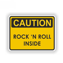 Caution Rock N Roll Inside Warning Music Sound Heavy Funny Car Sticker Automobiles Exterior Accessories Vinyl Decals 2024 - buy cheap