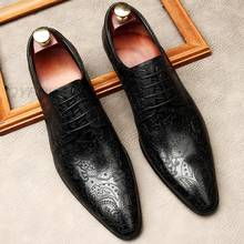 Классические роскошные черные мужские туфли оксфорды с резьбой по крыльям, Классические Мужские броги из натуральной кожи ручной работы, деловой костюм, обувь для мужчин 2022 - купить недорого