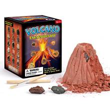 Kit de escavação infantil vulcânica, brinquedo educacional para crianças, caixa cega de erupção vulcânica (bloco vulcânico + cinzel + escova + folheto) 2024 - compre barato