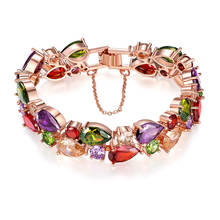 Multicolorido zircão cúbico pulseiras pulseiras de casamento de luxo pulseiras para mulheres jóias de cristal menina moda acessórios 2024 - compre barato