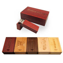 USB 2,0 para fotografía, pendrive de madera con logotipo del cliente, caja de regalo, 8GB, 16GB, 32GB y 64GB, regalos de boda 2024 - compra barato