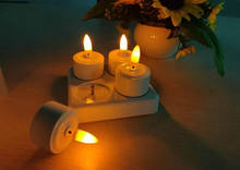 Conjunto de 4 recarregável romântico led velas 3d chama tealight vela lâmpada 5key controle remoto waxless festa de casamento natal 2024 - compre barato