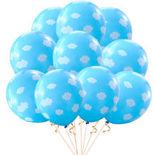 Globos de nubes blancas de 12 pulgadas para niños, juguete de avión, Decoración de cumpleaños, boda, tema Hawaiano, suministros de fiesta de cumpleaños, Globos de aire, 10 piezas 2024 - compra barato