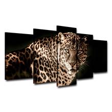 Painting On Canvas Decor Posters HD Printed Modern 5 Panel Ferocious Leopards Modular Picture Wall Art Home Frame Living Room 2024 - buy cheap