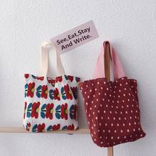 Bolsas de compras florales de estilo japonés para niños y adultos, bolsos Vintage de gran capacidad, bolsos ecológicos 2024 - compra barato