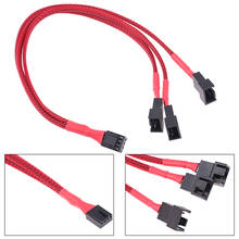 1Pc Red Computer Fan Line 1 To 3 Way 4Pin PWM Fan HUB Hub Fan Extension Cable 2024 - buy cheap