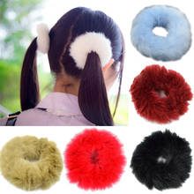 Fashion Fluffy Faux fur Scrunchie Elastic Hair Bands Rope Headwear for Girls Hair Ties Ponytail Holders Women Hair Accessories 2024 - buy cheap