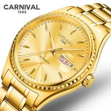 Carnival Brand Fashion Business Gold Watch For Men Luxury Mechanical Wristwatch Waterproof Luminous Automatic Relogio Masculino 2024 - buy cheap