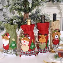 Tapones para botellas de vino tinto de Navidad, vino de Santa de Feliz Navidad, funda tipo bolsa para botella, decoraciones de mesa para fiestas, regalo, 19OCT11, 2020 2024 - compra barato