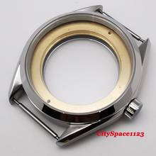 Caixa de relógio de safira de aço inoxidável polido 41mm, ajuste eta 2836, miyota 8215 st1612 2024 - compre barato