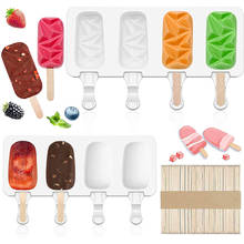 Moldes de sorvete mini silicone picolé moldes diy 4-cavidade chocolate cakesicle ice pop maker molde fruta sobremesa picolé ferramenta 2024 - compre barato