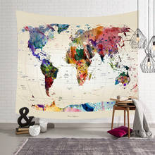 2020 New  World Map print wall hanging Mandala Hippie Tapestry colorful map Wall hanging decor Beach towel Blanket  wall decor 2024 - buy cheap