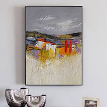 Pintura a óleo artesanal sobre tela abstracto paisagem parede arte imagem moderna decoração interior pinturas de grande salão de beleza quarto 2024 - compre barato
