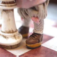 Sapatos para bonecas ob11, sapatos casuais de plataforma da moda, com cadarços, estilo harajuku, sola de madeira simples, sapatos de couro, branco, marrom, cor verde 2024 - compre barato