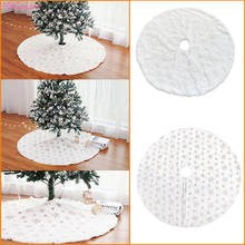 Creative Christmas Tree Skirt Faux Fur Plush Gold Silver Snowflake Christmas Mat Festival Holiday Party Decoration 2024 - buy cheap