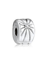 Fits for Pandora Charms Bracelets Sparkling Sunburst Clip Beads 100% 925 Sterling Silver Jewelry Free Shipping 2024 - buy cheap